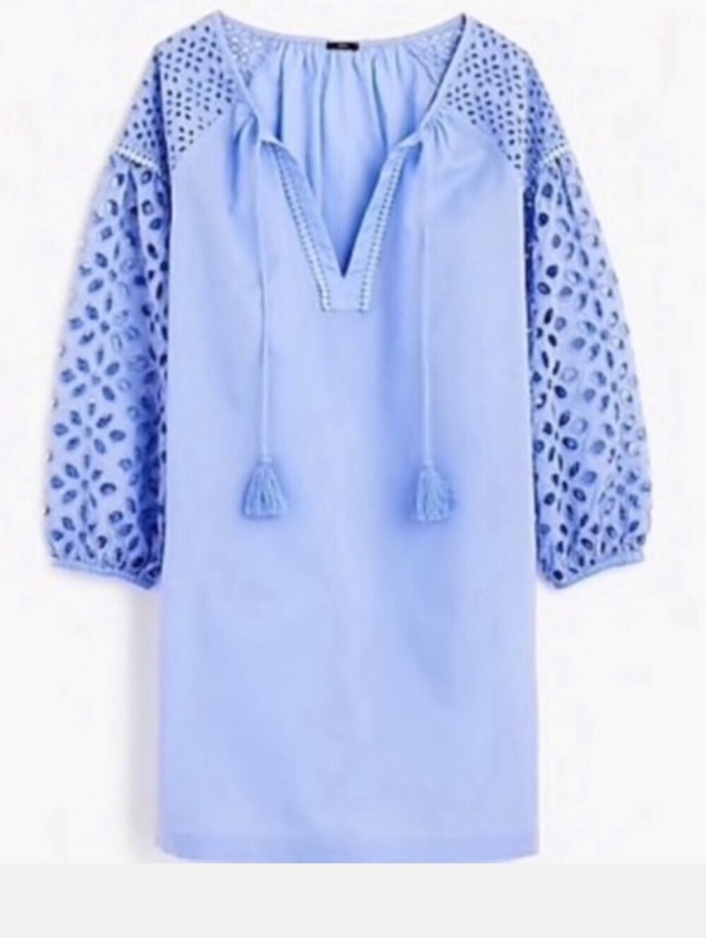 J. Crew Periwinkle Blue Cotton Eyelet Tunic Swim Coverup S
